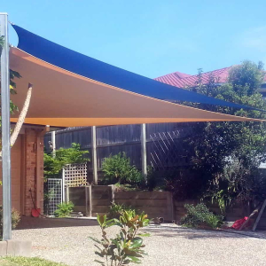 Twin overlapping shade sails Driveway Shade Sails - Brisbane - Superior Shade Sails