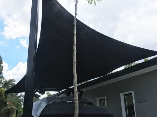 Fig Tree pocket – Brisbane shade sail – Side of house to protect boat in Extra Block Black