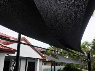 Bayside shade sail - Raby Bay - triple treat on the deck overlooking the canal.