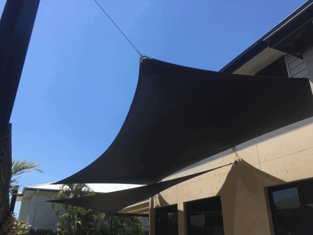 Overlapping Driveway Shade Shade Sails in Wakerley, Brisbane installed by Superior Shade Sails.
