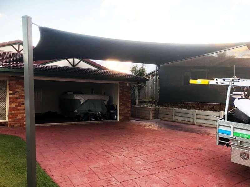 Drewvale, Brisbane South. Superior Shade Sails installed a shade sail that incorporates a privacy screen to provide additional protection from the elements.