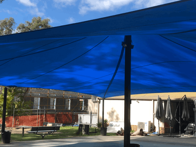 Replacement 4 Point shade sail at the the Hungarian club in Marsden Brisbane