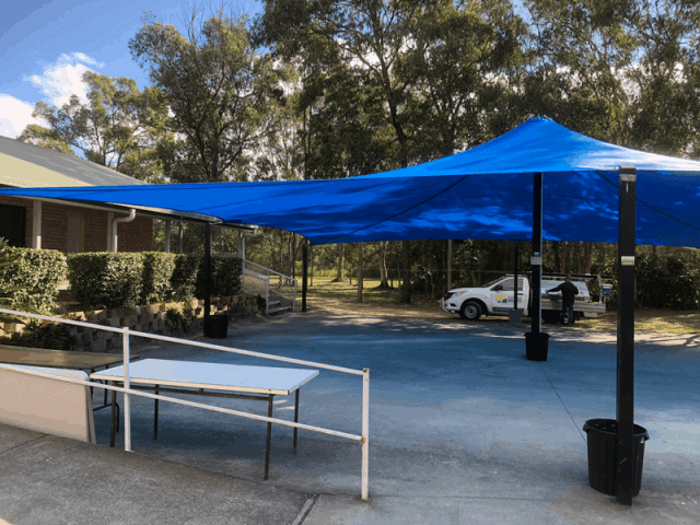 Replacement 4 Point shade sail at the the Hungarian club in Marsden Brisbane