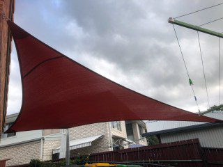 Brisbane-Shade Sail to block western sun and keep pets cool.