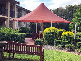 8 Point Shade Sail in Protex Parasol for the Tri-Care Aged Care complex at Upper Mount Gravatt, Brisbane