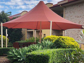 8 Point Shade Sail in Protex Parasol for the Tri-Care Aged Care complex at Upper Mount Gravatt, Brisbane