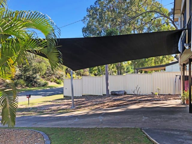 We added a 5 Point Carport Shade Sail to this home in Eagleby using the Rainbow Z-16 shade fabric.