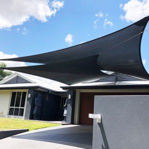 Twin Overlapping Shade Sails in Z-16 Shade Fabric in Parkinson installed by Superior Shade Sails Brisbane