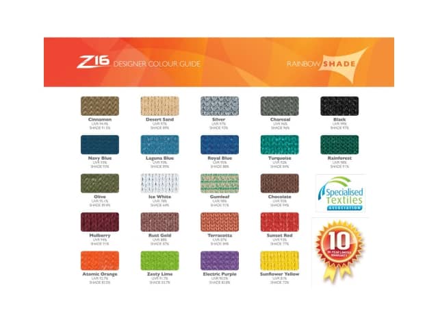 Z16 Designer Colour Guide