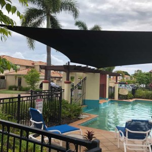 Pool Shade Sail, Varsity Lakes Might be a bit cloudy today, but when the sun comes out again the Pool Shade Sails we installed recently at this home in Varsity Lakes, will be just the thing to stay cool in the pool
