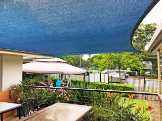 Blue Z-16 4 point Patio Shade Sail by Superior Shade Sails