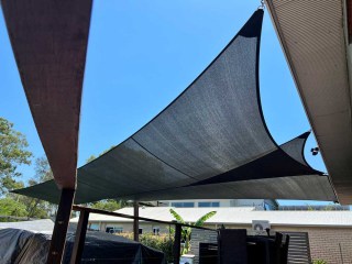 We used the Z16 Shade Fabric once again for these replacement sails to shade the Patio and the Boat. We used the Z16 Shade Fabric once again for these replacement sails to shade the Patio and the Boat.
