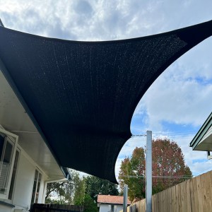5 Point Shade Sail in the Black Z-16 shade fabric