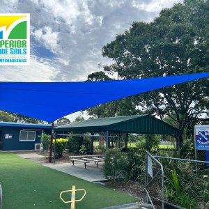 4 Point Shade Sail using Parasol shade fabric at Our Lady Fatima School