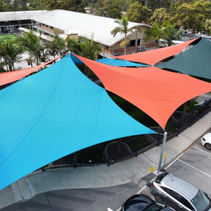 These School Playground shade sails were designed and installed by our Superior Shade Sails team  using PolyFab Xtra Fabric.